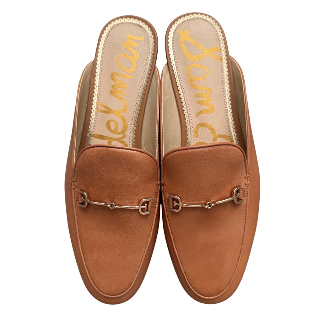 Sam Edelman "Linnie" Leather Bit Mule – Cognac Brown Loafers, Size 9.5M Shoes